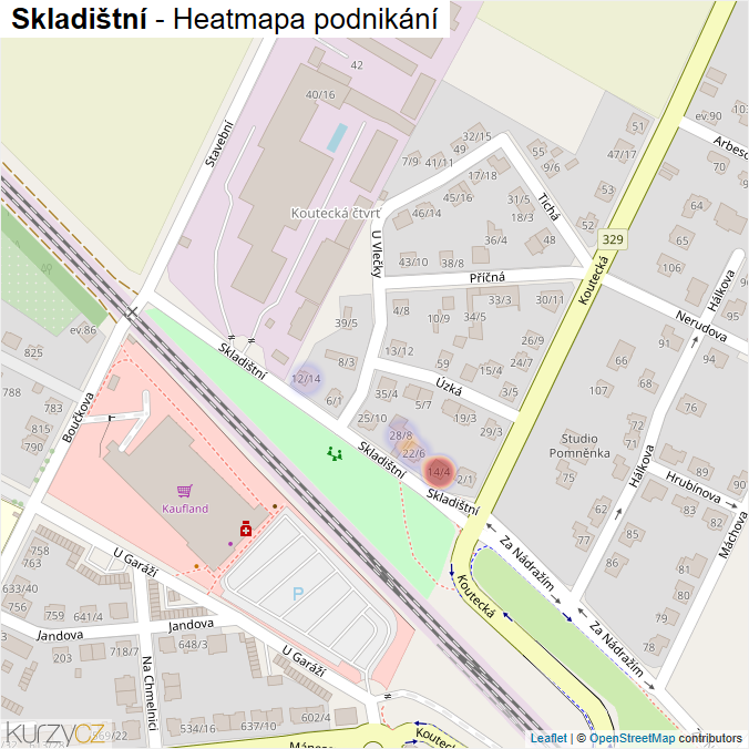 Mapa Skladištní - Firmy v ulici.