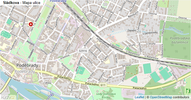 Sládkova - mapa ulice