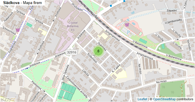 Sládkova - mapa firem