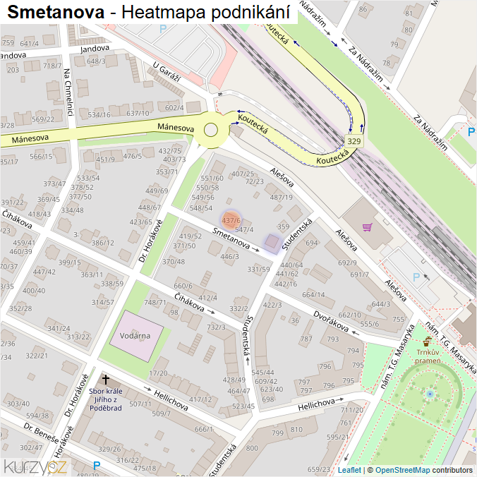 Mapa Smetanova - Firmy v ulici.