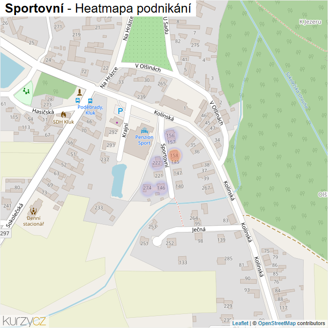 Mapa Sportovní - Firmy v ulici.