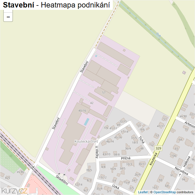 Mapa Stavební - Firmy v ulici.
