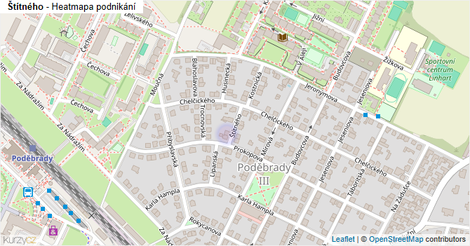 Štítného - mapa podnikání