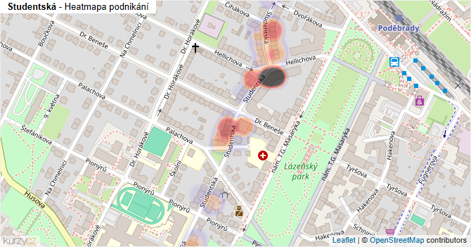 Studentská - mapa podnikání