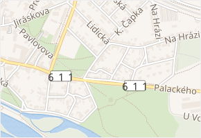 Táborského v obci Poděbrady - mapa ulice
