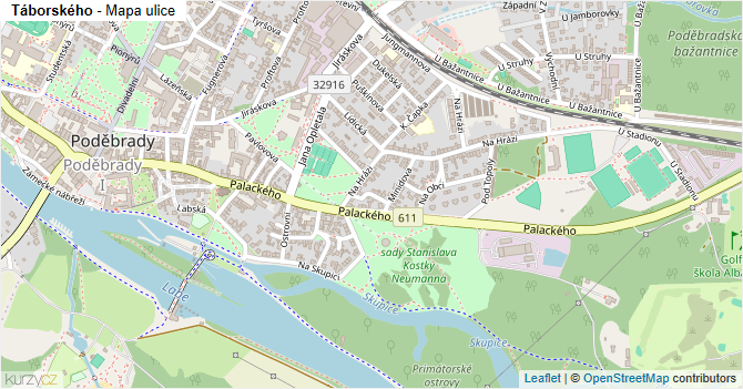 Táborského - mapa ulice