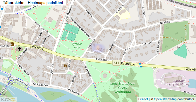 Táborského - mapa podnikání