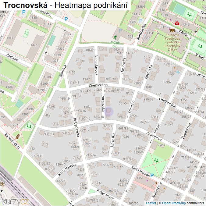 Mapa Trocnovská - Firmy v ulici.