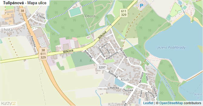 Tulipánová - mapa ulice