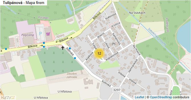 Tulipánová - mapa firem