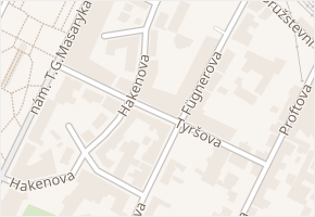 Tyršova v obci Poděbrady - mapa ulice