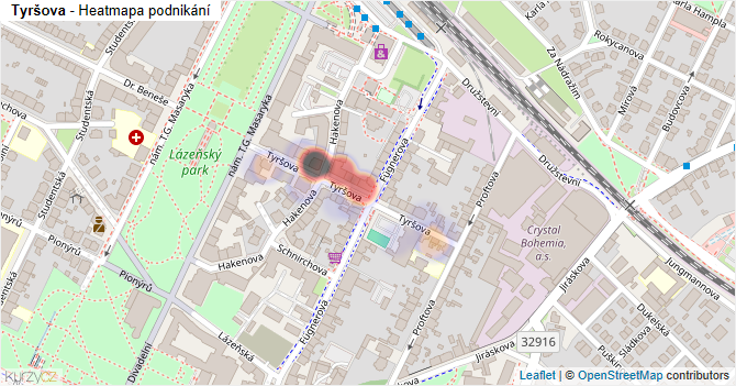 Tyršova - mapa podnikání