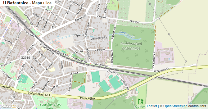 U Bažantnice - mapa ulice