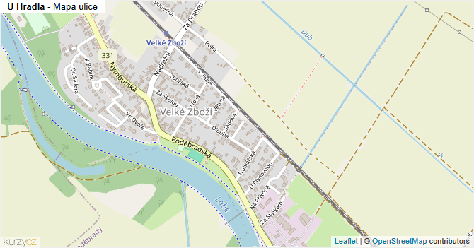 U Hradla - mapa ulice