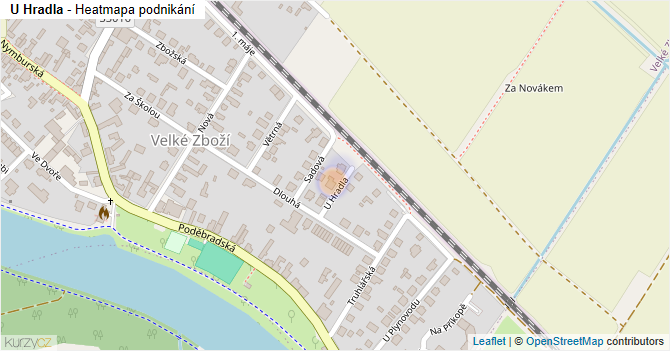 U Hradla - mapa podnikání