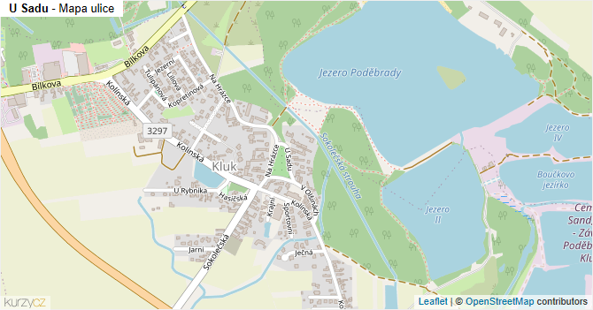 U Sadu - mapa ulice