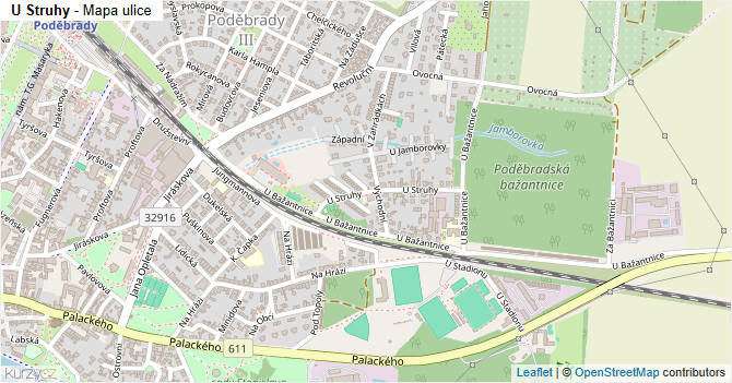 U Struhy - mapa ulice