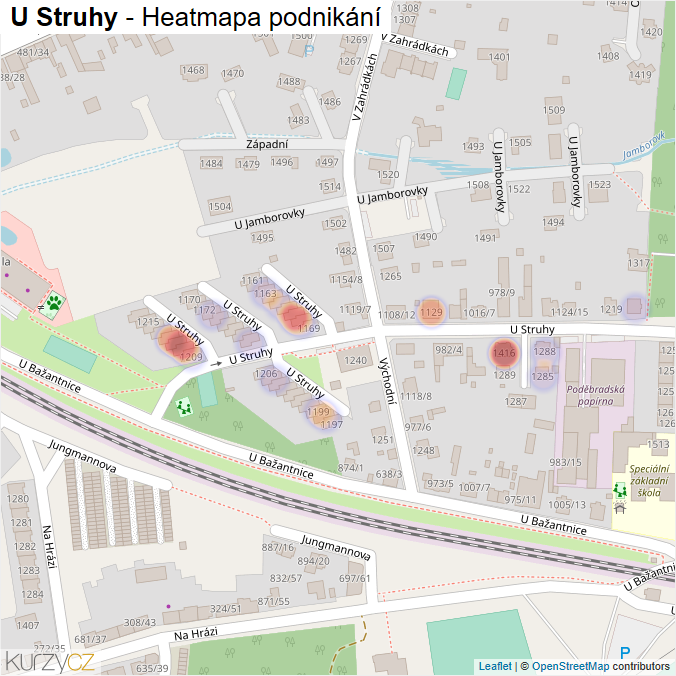 Mapa U Struhy - Firmy v ulici.