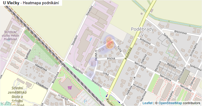 U Vlečky - mapa podnikání