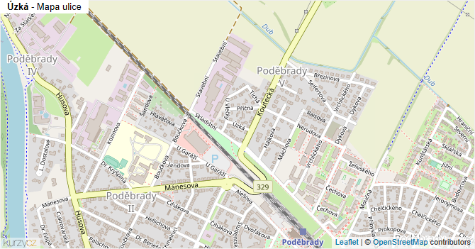 Úzká - mapa ulice