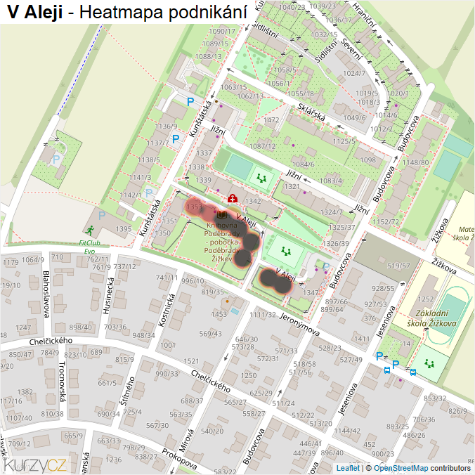 Mapa V Aleji - Firmy v ulici.