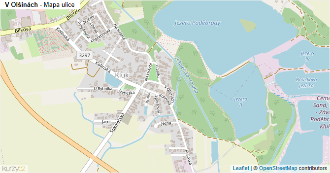 V Olšinách - mapa ulice