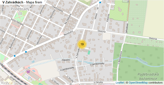 V Zahrádkách - mapa firem