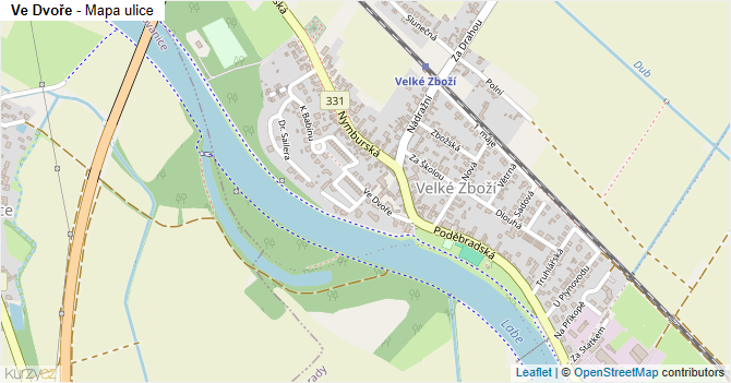 Ve Dvoře - mapa ulice