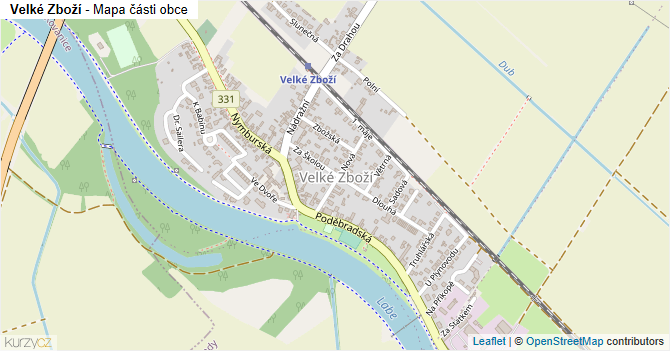 Velké Zboží - mapa části obce