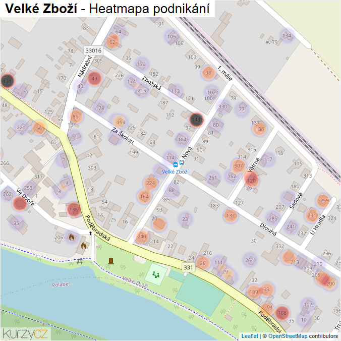Mapa Velké Zboží - Firmy v části obce.