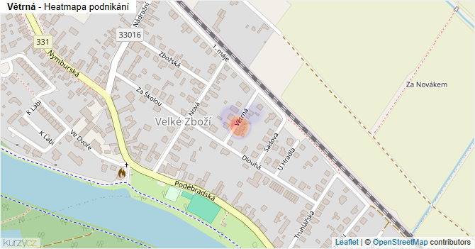 Větrná - mapa podnikání