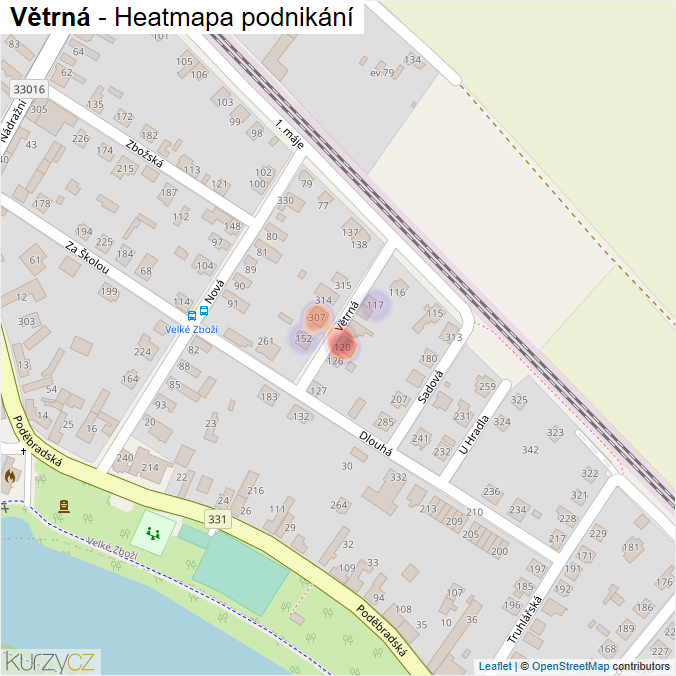 Mapa Větrná - Firmy v ulici.