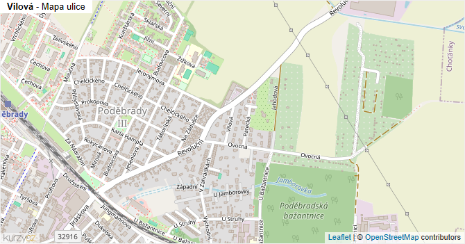 Vilová - mapa ulice