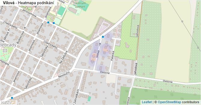 Vilová - mapa podnikání