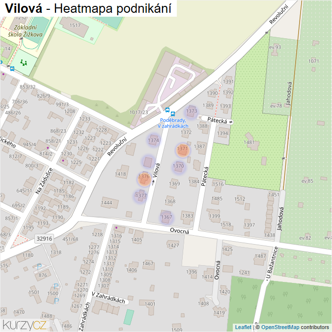 Mapa Vilová - Firmy v ulici.