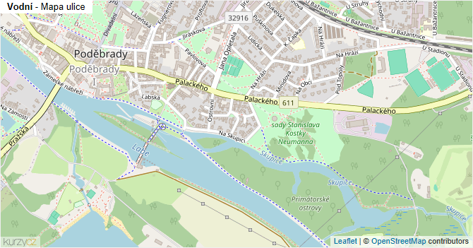 Vodní - mapa ulice