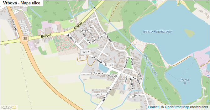 Vrbová - mapa ulice