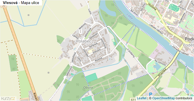Vřesová - mapa ulice