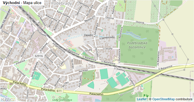 Východní - mapa ulice
