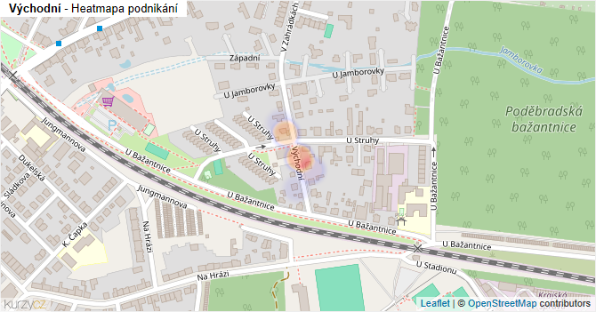 Východní - mapa podnikání