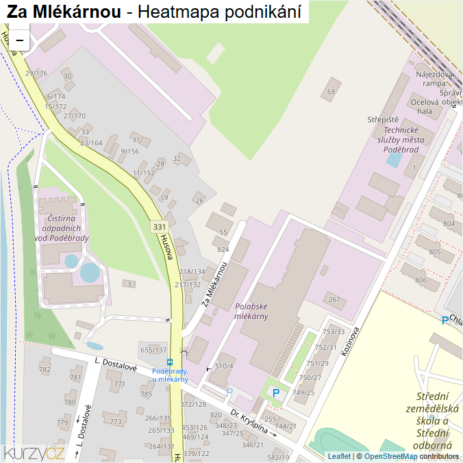 Mapa Za Mlékárnou - Firmy v ulici.