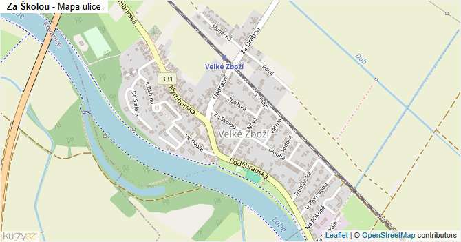 Za Školou - mapa ulice