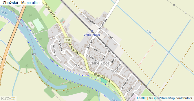 Zbožská - mapa ulice