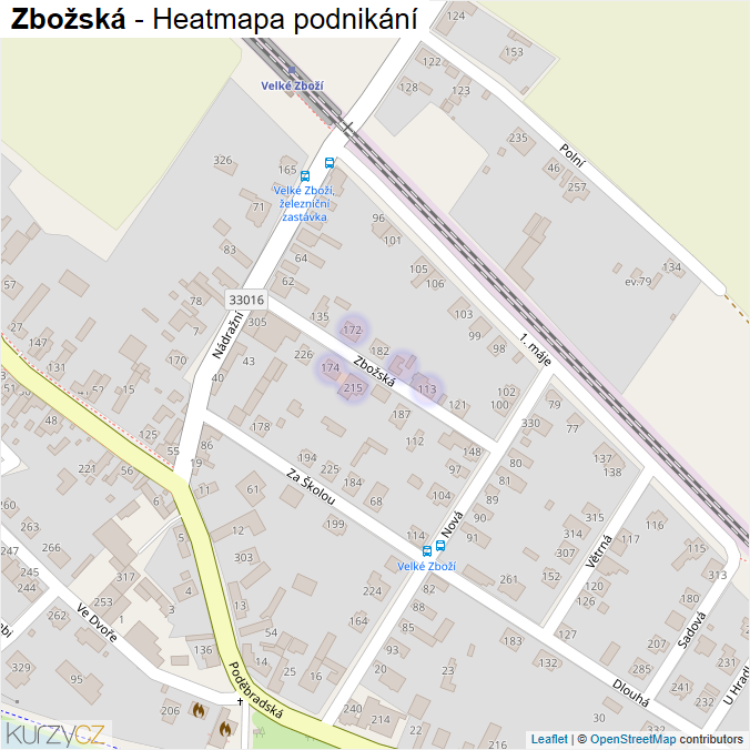 Mapa Zbožská - Firmy v ulici.