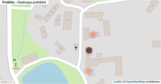 Poděšín - mapa podnikání