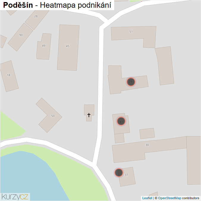 Mapa Poděšín - Firmy v obci.