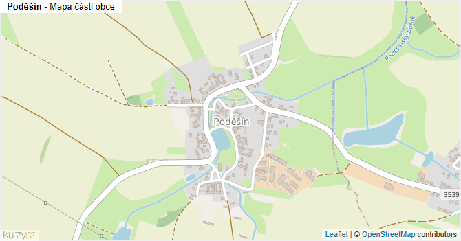 Poděšín - mapa části obce