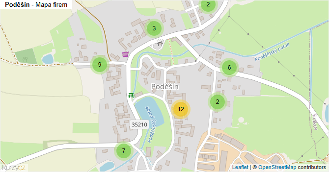 Poděšín - mapa firem