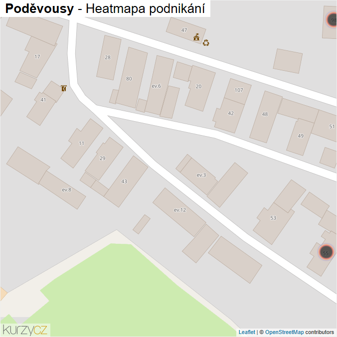 Mapa Poděvousy - Firmy v obci.
