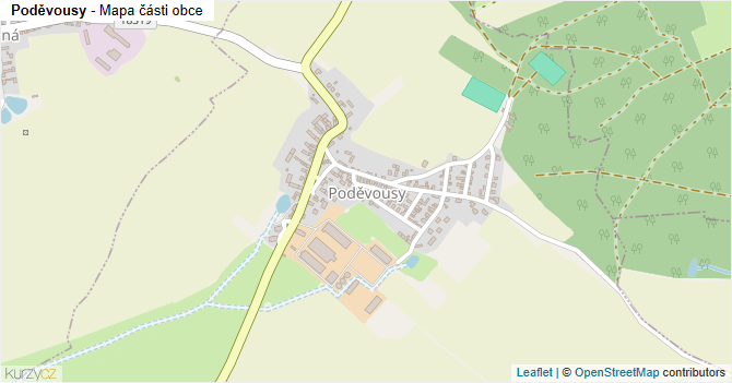 Poděvousy - mapa části obce